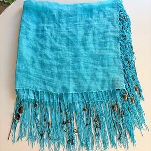 Styled by Sam Saboura Turquoise Linen Scarf